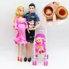6pcs Happy Family Kit Toy Dolls Pregnant Babyborn Ken&Wife with Mini Stroller Carriages For Baby Child Toys Girls Gift 220505
