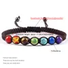 Fili di perline Bracciali in pietra naturale 7 Chakra Healing Bracciale intrecciato regolabile Yoga Banlance Braccialetti Gioielli di moda Regalo per le donnePerlina