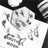 Creativity Punk Handcuffs Blade Gun Dangle Earrings For Women Men Simple Cool Pistols Earring Antique Silver Jewelry Accessories Wholesale