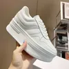 Nieuwe stijl Designer Dames schoenen Wedge Outsole kalfsleer platform schoenen rubber sneakers mode casual schoenblok fluorescerende witte sneakers hiel 50 mm