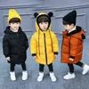 Fleece Warm Winter Long Jacket For Girls Boys Fashion Cotton Padded Cute Ear Boys Girls Down Jacket Outerwear Children's Clothing J220718