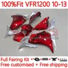 Injektionskropp för Honda VFR1200F Crosstourer VFR 1200 RR CC F 10-13 15NO.16 VFR1200X VFR-1200 VFR1200 10 11 12 13 VFR1200RR 2010 2011 2012 2013 OEM FAIRING Candy Red