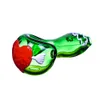 Creative Glow in the dark Power Heart Tobacco Pipe Hand-blown Herb Bowl Glass Hand Spoon Smoking Pipe