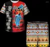 Erkeklerin Trailtsits Yaz 3d Afrikalı Baskı Sıradan Çocuk Şortları Kızlar Kıyafetleri Vintage Hip Hop T Shirts Erkek Trailsuit Setmen's