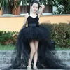 Abiti da ragazza Vestito da tutu nero da bambina con strascico Tulle Abito da ballo per bambini Costumi di Halloween per bambini per il vestito da festa di fiori per bambiniRagazza