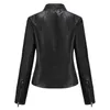 Femmes Moto Biker Zipper Veste Automne Printemps Moto Veste En Cuir Dames Noir Rouge Café Abricot Chaqueta Cuero Mujer L220801