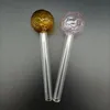 Glass Oil Burner Pipe Ball OD 30mm Colorful Football Design Clear Thick Transparent Handle Tube Smoking Nail Water Pipes