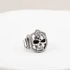 Skull Head Ring With A Large Snake 925 Sterling Silver Fashion Jewelry for Men Punk Style Accessories