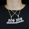 Chains Iced Out Men Big Large Letter Pendant With Long Rope Chain Full Cz Paved BKG Initial Fashion Hip Hop Punk Necklaces Jewelry 2022Chain