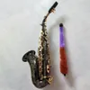 Black Gold Original 992 en-till-en-struktur Modell Professional B-Bending Soprano Saxophone Plated Black Nickel Gold Sax