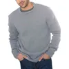 男性はセーターを編んだセーターリブリブoネックシンプルなニットトップメンズ秋のソリッドカラーウールセータースリムフィットニットウェア秋の冬L220730