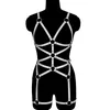 Bustiers Corsets Femmes Bondage Lingerie Goth Harnais En Cuir Jarretière Ensemble Top Harnss Corps Cage Ouvert Poitrine Soutien-Gorge Ajuster Punk Sexy HarnaisB