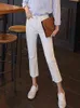 White Vintage Jeans Women's Straight Leg Pants 2022 Spring High Stretch High Waist Ankle Length Skinny Boyfriend Hot Denim Pants T220728