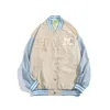 Heren Jackets High Street Baseball Jacket Men Splice Letter Print Varsity Vintage losse causale jas paar college groen 2022