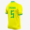 2022 Soccer Jersey Camiseta de futbol Paqueta Neres Coutinho voetbalshirt Jesus Marcelo Pele Casemiro 22 23 Brazilië Brazilië Brazils Maillots voetbal Mannen Kinderen Set uniformen