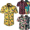 5スタイルメンズハワイアンビーチシャツフローラルフルーツプリントシャツトップ