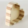 Caixa de presente em forma de coração de madeira promocional 6 peças acessório de banho Esponja de sisal/pente de madeira/escova de massagem/spa/presente de banho lxj047