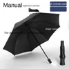 Paraguas de alta calidad Hombres Lluvia Mujer A prueba de viento Paraguas grandes Sunny Anti-Sol 3 Parapluie plegable al aire libre 220426