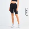 Lu-113 Yoga Capris Show Thin High midja Hip Lifting Peach Pants Running Fitness Shorts Women Gym Leggings