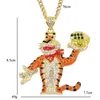 Hänge halsband Hip Hop Micro Pave Colorful Zircon Cute Tiger Out Men Women Fashion Gift Jewelry Neckpendant Necklazespendant