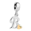 925 Argent Charme Perles Balancent D'or Petit Amour Chanceux Lettre A-Z Pendentif Perle Fit Pandora Charms Bracelet DIY Bijoux Accessoires