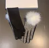 Women Winter Five Finger Gloves Cute Pompon Mixed Color Gloves Outdoor Activities Warm Glove