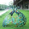 庭の装飾ガーデニングレトロノルディックデコレーション金属鳥屋外の彫像外観大型動物の装飾