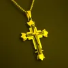 Pendant Necklaces Retro Fashion Jewellery Mens Star Cross Necklace 2 Layer Stainless Steel 2022