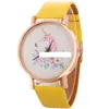 Couple PU leather cartoon Jewelry flower horse watch fashion women quartz party wrist watches big children 12 colors