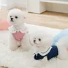 犬のアパレルペット服セーラーカラーシャツ服犬スーパー小さな服かわいいカジュアル春夏青ピンクピンクTシャツロパペロドグ