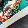 Damla Erkekler Anime Ayakkabı Karikatür Cosplay Sneakers Demon Slayer Kadınlar Yüksek Üst Vulkanize Spor Koşu Streenwear Erkek 220812