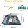 5-6 Camping tenten Outdoor Automatische pop-up tent Familie Picknick Tent Tent draagbare rugzak tent zeil voor zonnescherming H220419