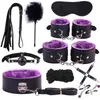 Nxy Sm Bondage BDSM Toys For Women Couples PU Leather Sex Handcuffs With Eye Mask Sex Adult Games Slave Bondage Restraints Erotic Nipple Clamps 220429