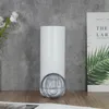 US Warehouse Glow Soublimation Tumbler с Bluetooth -динамиками Blanks 20 унций музыкальная чашка белая кружка Straight Smart Portable Wireless в массовой оптом с соломой