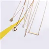 Pendant Necklaces I Love You Card Necklace Female Gift Trendy Gold Color Heart Clavicle Chain Choker For Women Jewelry D Dhseller2010 Dhgnh
