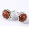 Naturalny Kamień Silver Sild Stud Stud Stud Handmade Kolczyki Party Club Fashion Biżuteria dla kobiet dziewczyny