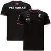 Camiseta de manga curta para corrida de Fórmula 1 W12 Uniforme da equipe Hamilton com gola redonda Camiseta TeeF1
