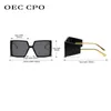OEC CPO Vintage Punk Square Sunglasses Women Brand Негабаритные солнцезащитные очки для мужчин Retro UV400 Lunette EIL 220705