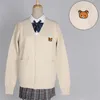 Kläduppsättningar broderi månmönster kvinnor jk skol uniform japan preppy stil söt tröja knitkläder korea flickor avslappnad cardigansclothing