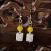 Charm Bohemia Retro Lava Stone Beads Charms Earrings Diy Essential Oil Diffuser Jewelry Women Volcanic Cubic Earring Drop Dhseller2010 Dhg9L