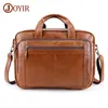 Joyir Men's Mencases Geatic Leather 17 "Sac d'ordinateur portable grande capacité Sacs de messager Business Bureau Male Tote Travel Handbag 210302