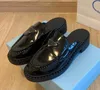 Kalın-Solda Erkek Ayakkabı Genel Kauçuk Platform Siyah Parlak Deri Terlik tıknaz Yuvarlak Kafa Spor ayakkabıları sivri gündelik ayakkabılar