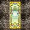 Window Stickers European Retro Church Painted Electrostatic Frosted Stained Glass Film PVC Self-adhesive Home Foil StickersWindow