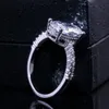 Pierłdy ślubne Eleganckie duże owalne zaręczyny z cyrkonią dla kobiet błyszczące CZ kryształy srebrny palec palec samica anelwedding