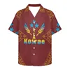 Camicie casual da uomo Camicia da uomo a maniche corte con scollo a V Polynesia Traditional Tribe Frangipani PrintMen's Summer 2022 Logo Printing ClothingMe