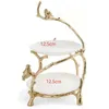 Gerechten Borden Gouden Tak Snack Bowl Stand Kerst Snoep Decoratie Display Home Party