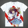 T-shirt da uomo Coolprint Maglietta anime La malinconia di Haruhi Suzumiya Camicie con motivi cosplay a maniche corte multi-stileUomo