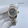 Orologio da donna classico in acciaio inossidabile Automatico di precisione Cinturino in acciaio inossidabile impermeabile 26mm lunetta in stagno bianco piccolo diamante