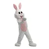 2022 Blanc Lapin Mascotte Costumes De Noël Fantaisie Robe De Fête Personnage De Dessin Animé Tenue Costume Adultes Taille Carnaval De Pâques Publicité Thème Vêtements