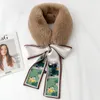 Marque de luxe mode doux femmes fausse fourrure de lapin col écharpe en peluche cou plus chaud hiver châle enveloppement fille enfants silencieux